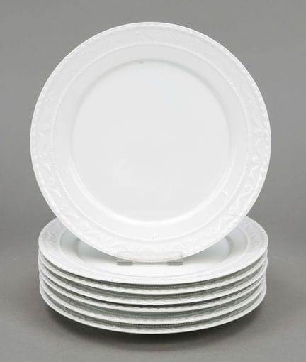 Sette piatti da dolce, KPM Berlino, XX secolo, 1ª 
