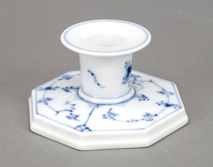 烛台，皇家哥本哈根，丹麦，20世纪，第一次世界大战时期，Musselmalet纹样，高6厘米