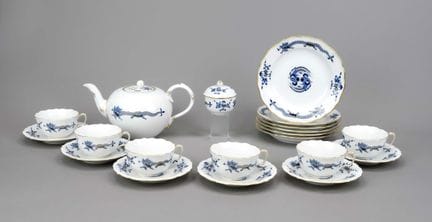 Servizio da tè per 6 persone, 20 pezzi, Meissen, f