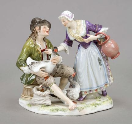 《卖鹅》，迈森，克瑙夫剑品牌（1850-1934）， 第二版，约翰·约阿希姆·肯德勒设计，约1745