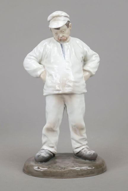 站立的泥瓦匠，B&amp;G哥本哈根，约1950年，第一次世界大战时期，尼尔斯·尼尔森设计，细腻的釉