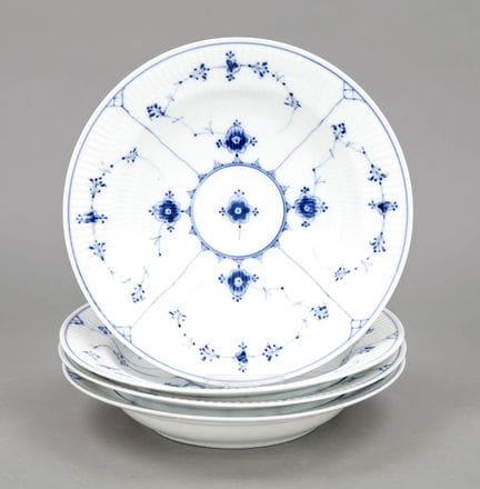 Quattro piatti da minestra, Royal Copenhagen, XIX/