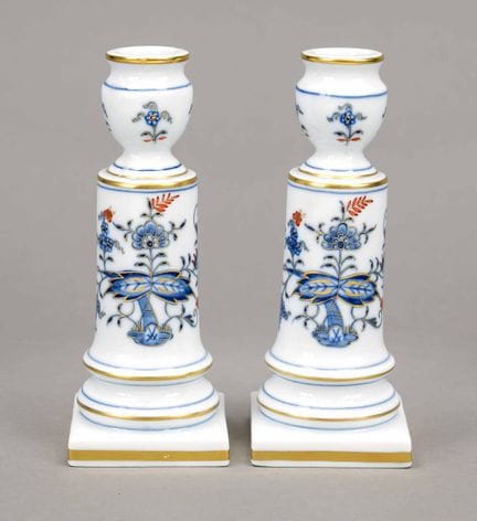 Coppia di candelieri, Meissen, XX secolo, prima gu