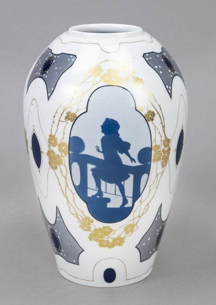 Jarrón de estilo Art Nouveau, Meissen, Knaufschwer