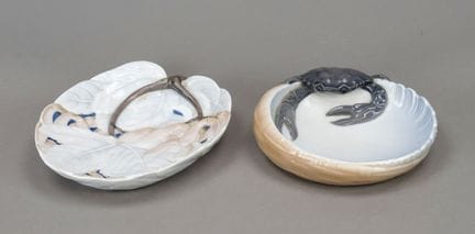 Due ciotole: una in stile Art Nouveau con rilievo 