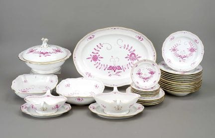 Service de table, 29 pièces, Meissen, marque posté