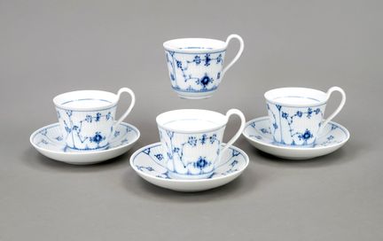 Quattro tazze da cioccolata con 3 UT, Royal Copenh