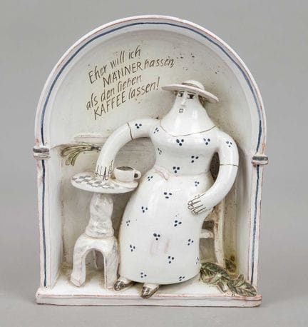 Sculpture murale humoristique, XXe siècle, céramiq
