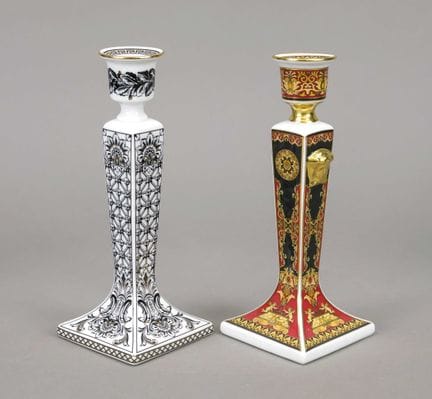 2  bougeoirs, Rosenthal meets Versace, fin du XXe 