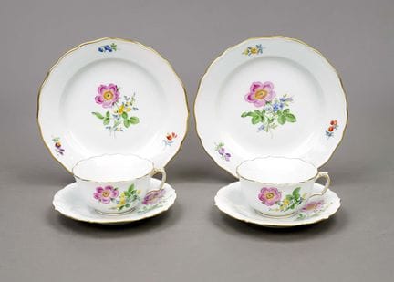 Dos juegos de té, Meissen, posteriores a 1934, 1.ª