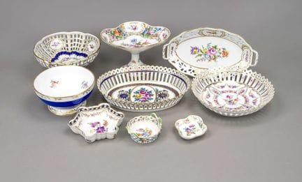 Conjunto de 9 piezas, Dresde, Potschappel, siglo X