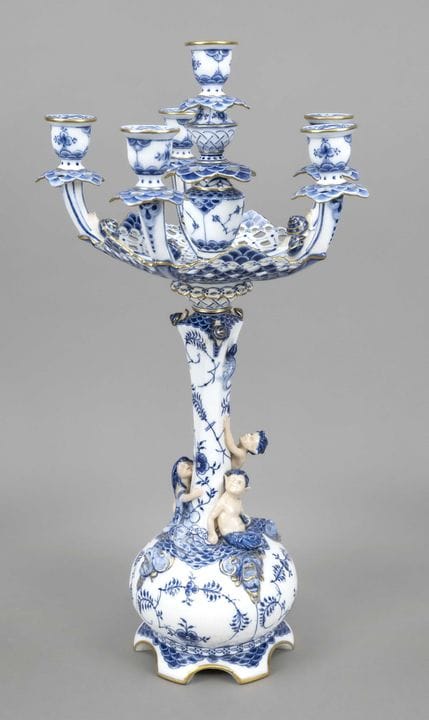 Lustre de cérémonie, 6 lumières, Royal Copenhagen,