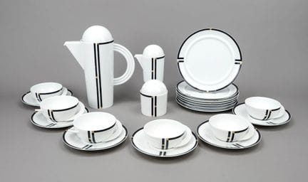 6人份茶具套装，21件，罗森塔尔（Rosenthal）品牌，20世纪，Cupola Nera纹样，由