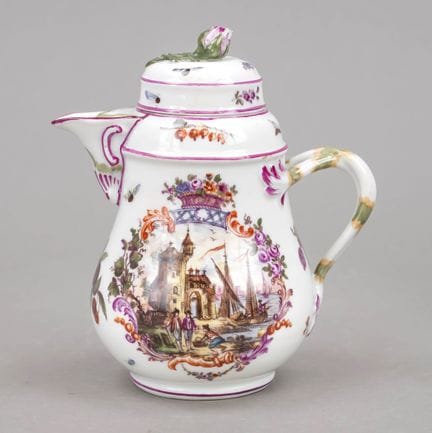 Jarrita con tapa, Meissen, Knaufschwerter 1850-192