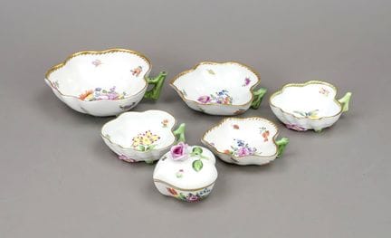 Ensemble de 6 pièces, XXe siècle : 3 coupelles, Dr
