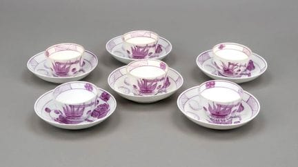 Six tasses avec UT, Greiner, Limbach/Thuringe, mar