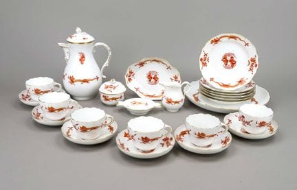 6人份咖啡套装，24件，迈森（Meissen），1934年后出品，一战时期，造型为“新剪影”（Neu