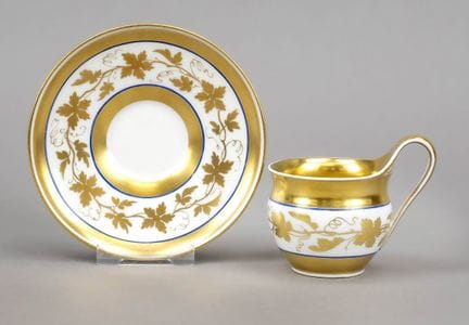 带UT标记的杯子，柏林KPM，约1815年制，第一次世界大战时期，绘图标记，UT标记为1870年后，