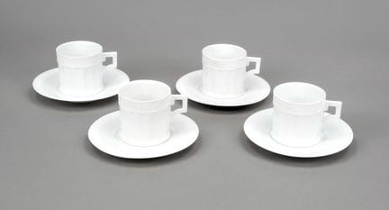 Quatre tasses à café avec motif « UT », Royal Cope