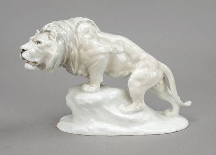 矗立于岩石底座上的狮子，B&amp;G 哥本哈根，1902-14年款，设计者劳里茨·延森（Lauri