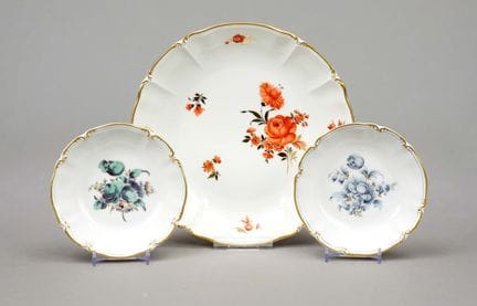 3 coupes, Nymphenburg, 2e moitié du XXe siècle, st