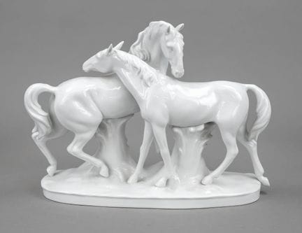 Grand groupe de chevaux, Gräfenthal, Thuringe, mar