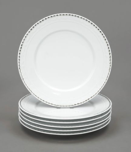 6 assiettes de présentation/de table, KPM Berlin, 