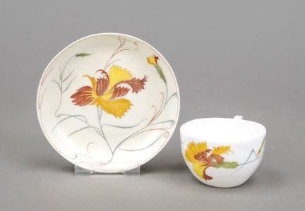 Tasse de style Art nouveau avec soucoupe, Rozenbur