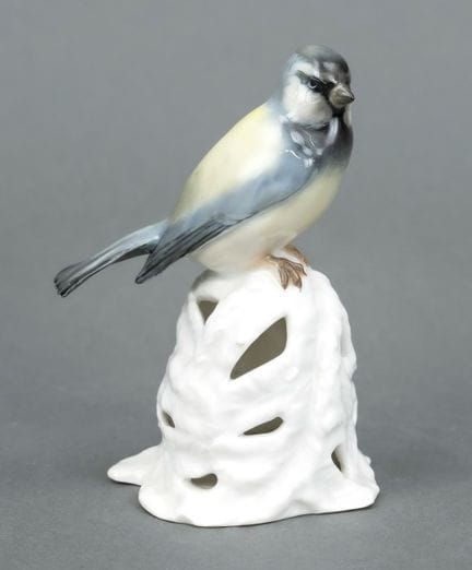 Oiseau sur feuillage, Rosenthal. Peinture naturali
