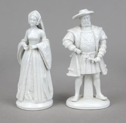 2 figurines de Sitzendorf, Henri VIII et son épous