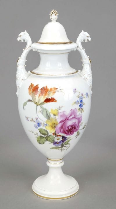 Vase à couvercle, Meissen, Knaufschwerter (1850-19
