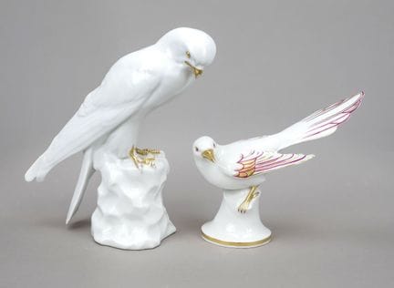 2只鸟，埃尔斯特、梅茨勒与奥特洛夫，伊尔梅瑙，1910—1935年系列，型号4450，白色底色配紫色