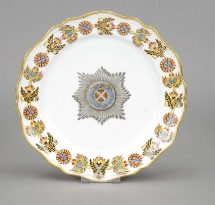 Assiette, manufacture Franz Gardner, Verbilki, ver