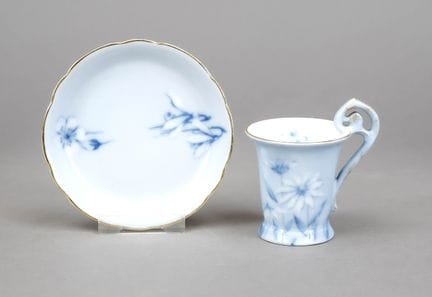 新艺术风格茶杯，带底标，罗森塔尔（Rosenthal），塞尔布（Selb）产，1891-1904年，