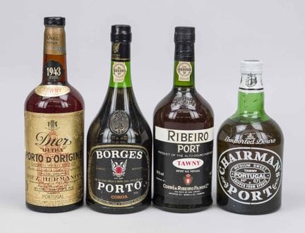 4 bottles of port wine, second half of the 19th ce