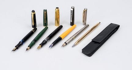 5 writing instruments, 20th century, various mater