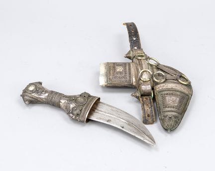 Pugnale ricurvo Jambia, Yemen, XIX/XX secolo. Lama