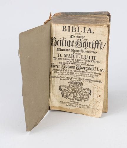 Luther Bible, Lüneburg 1694, by Johan Stern. Embos