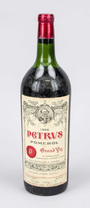 Magnum bottle of wine, France, Bordeaux Petrus Pom