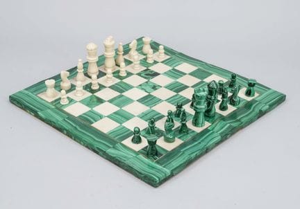 Jeu d'échecs, XXe siècle, malachite, cases vertes 
