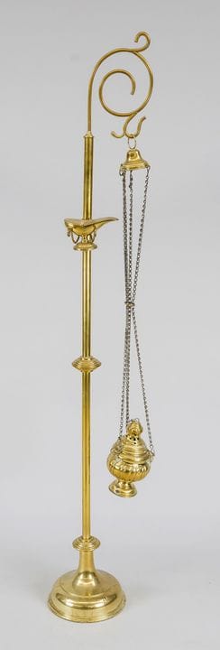 Objet liturgique, XIXe/XXe siècles, laiton. Tige l