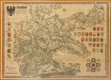 Large map of Germany, published by Insel Verlag, L