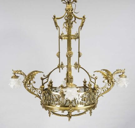 Grande couronne de plafond, XIXe/XXe siècles, lait