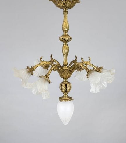 Lampe suspendue, fin du XIXe siècle, en laiton ave