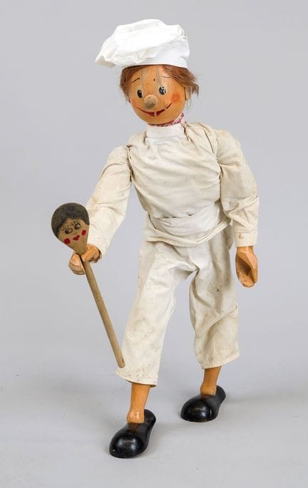 Große Gliederpuppe eines Kochs, 1. H. 20. Jh., Hol