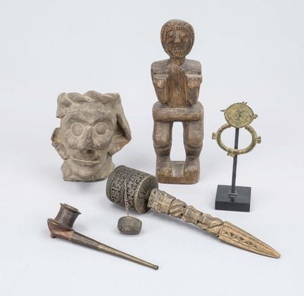 Assortment of ethnological objects, 20th century a