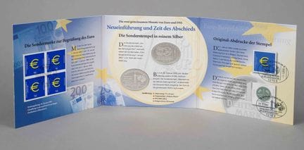 2 silver coins from 2002 issued by Deutsche Post, 