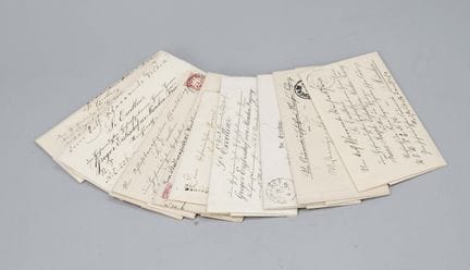 10 Briefe bzw. Ganzsachen, 19. Jh., gefaltetes Pap