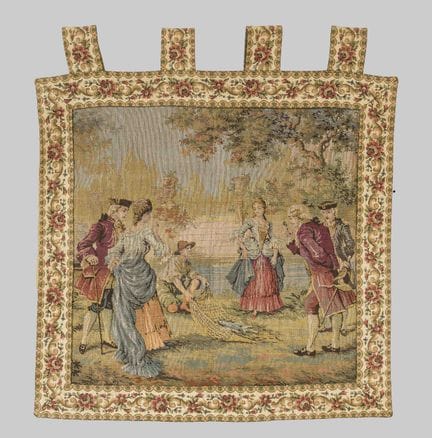 Tapisserie, XXe siècle, scène dans le parc du chât