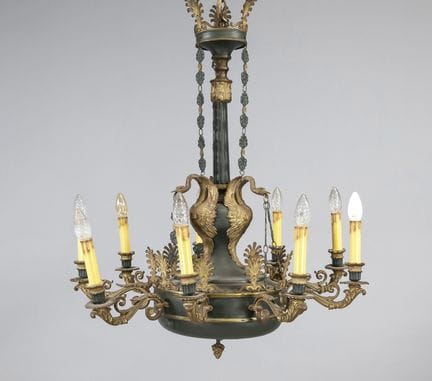 Lustre Empire, France, XIXe siècle, bronze, laqué 